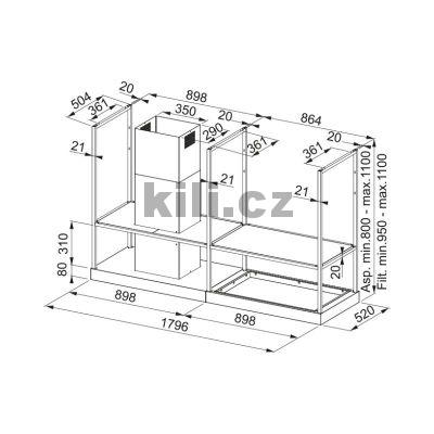 Odsava� par ostr�vkov� Mythos T-Shelf FMY BK MATT F180 �ern� mat