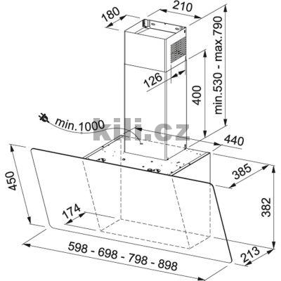 Odsava� par FPJ 925 V BK/SS �ern� sklo/nerez