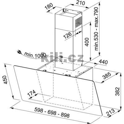 Odsava� par FPJ 705 V BK/SS �ern� sklo/nerez